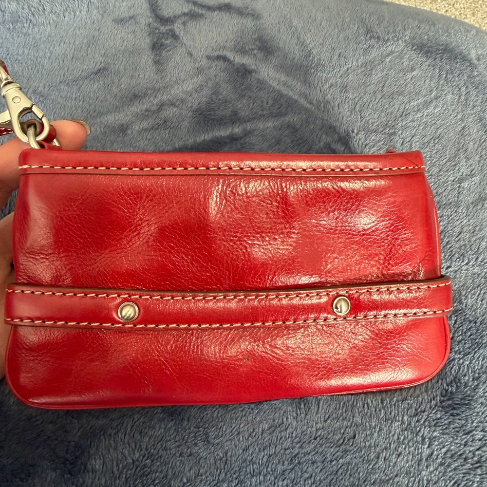 Michael Kors Cherry Red Wristlet with Silver Logo - Picture 8 of 16